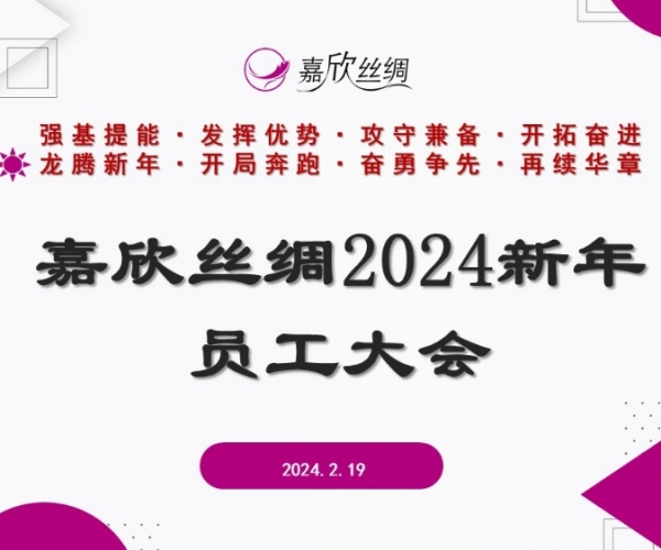 尊龙凯时丝绸召开2024新年员工大会